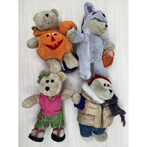 4 Starbucks Collectible Bearista Bears 2006-2010 Halloween Winter Preppy Summer